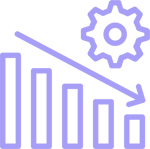 An icon of productivity decreasing 